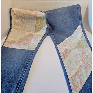 BP High‎ Rise Straight Leg Jeans SZ 28 Patchwork Denim Y2K Inspired